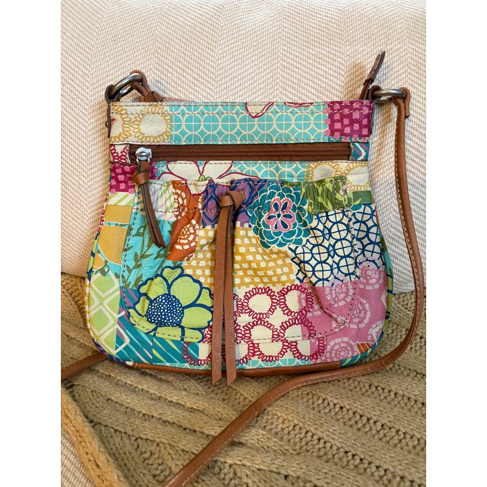 Fossil Multicolor Floral Patchwork Crossbody Bag … - image 3